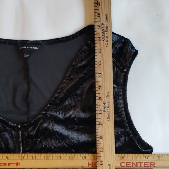 Rock & Republic NEW Dark Gray Crushed Velvet Beaded Detail Sleeveless Top L - Picture 11 of 13